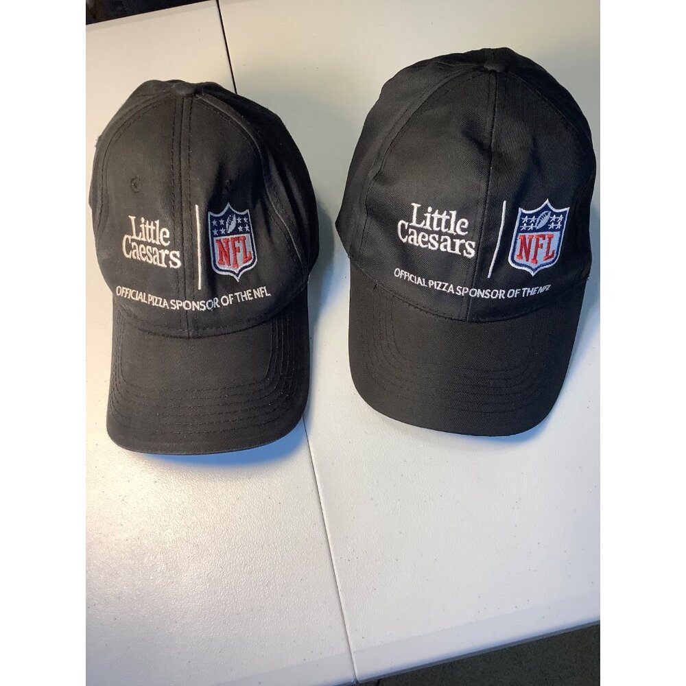 TWO-Little Caesars Pizza NFL Official Sponsor Hats Get Your Game On